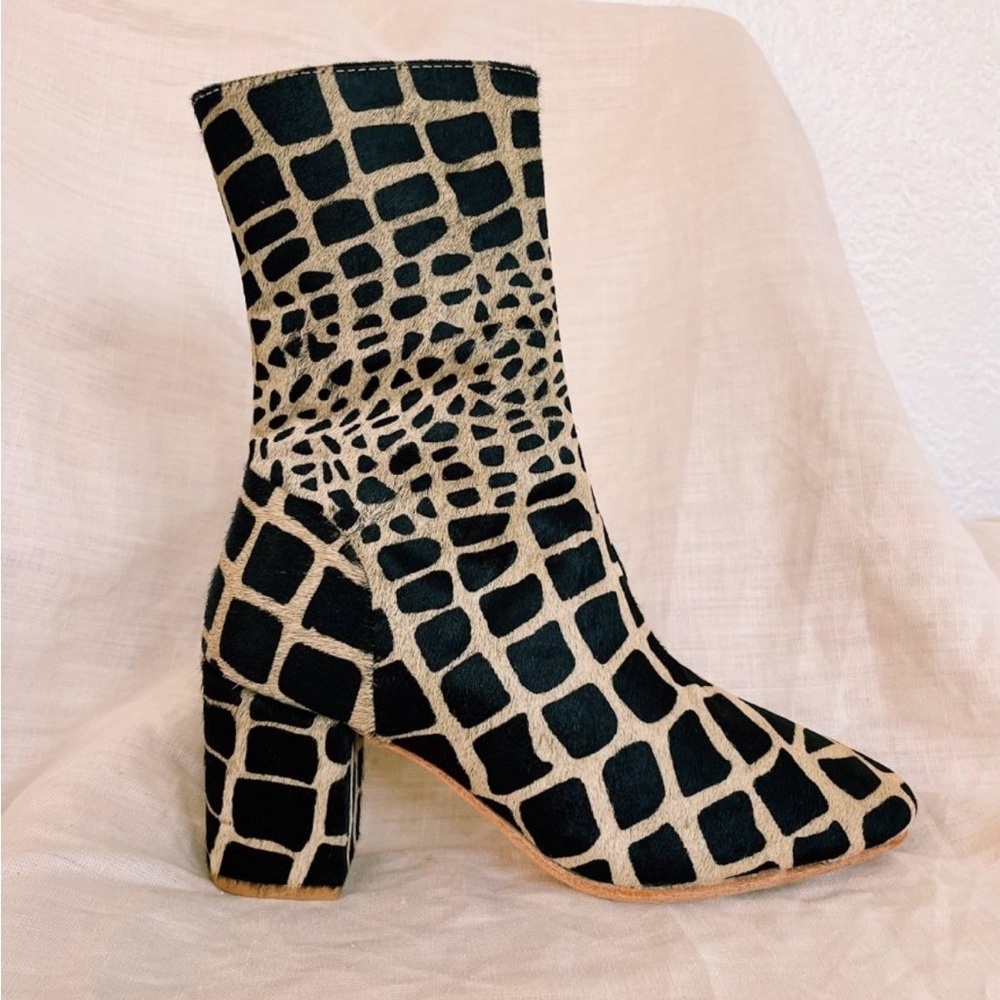 Calf Hair Modern Boot in Safari print